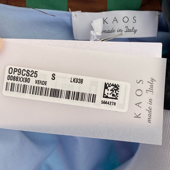 NWT Kaos Italy Brown Green Satin Trench Coat Size Small - Picture 11 of 12